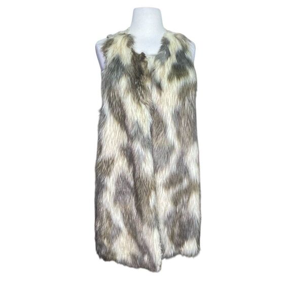 Almost Famous Faux Fur Vest Knitted Back Size XL - Picture 7 of 7
